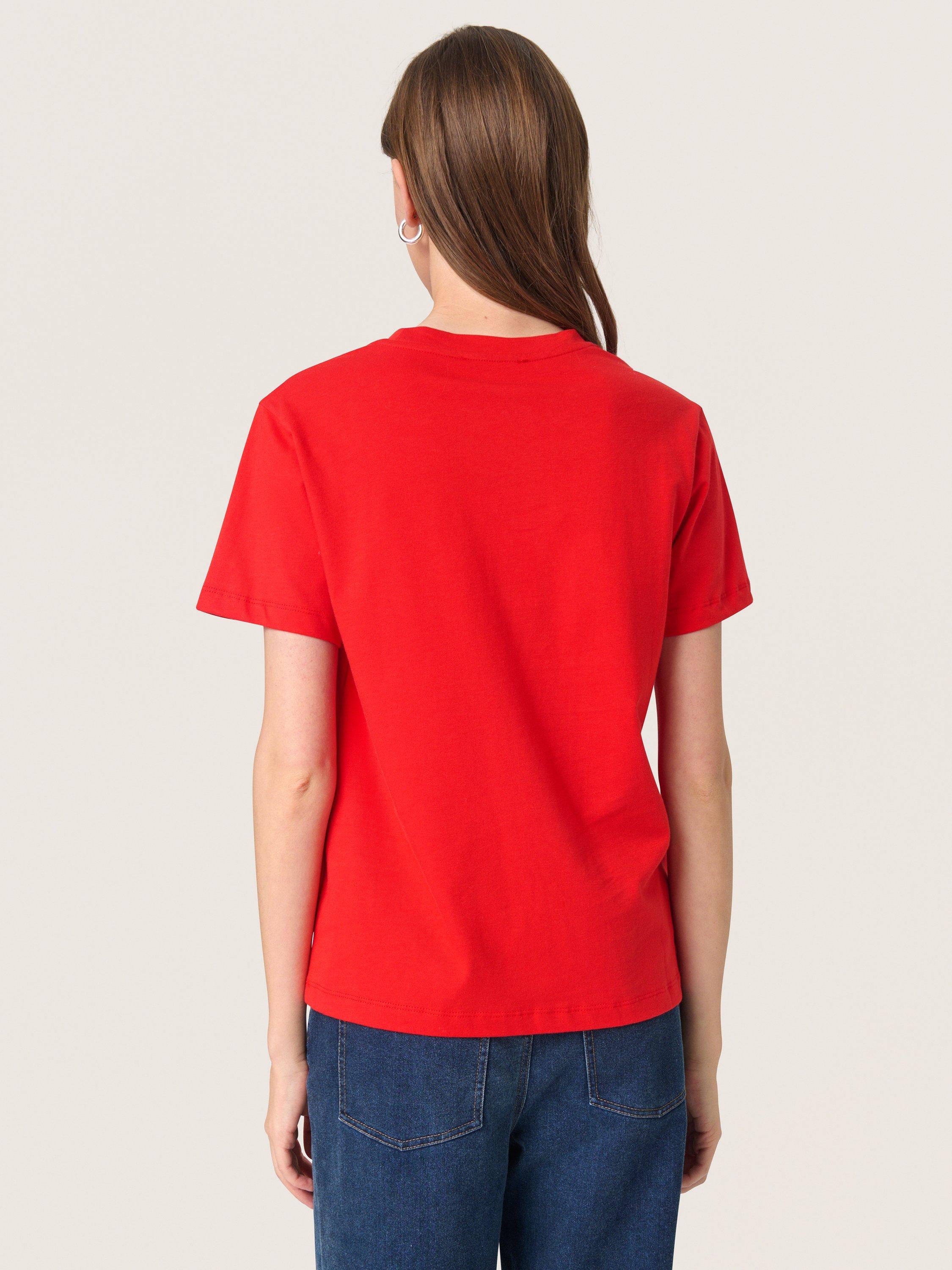 Product image 2 of 6, which shows Soaked In Luxury Jina Short Sleeve T-Shirt, Goji Berry, XS