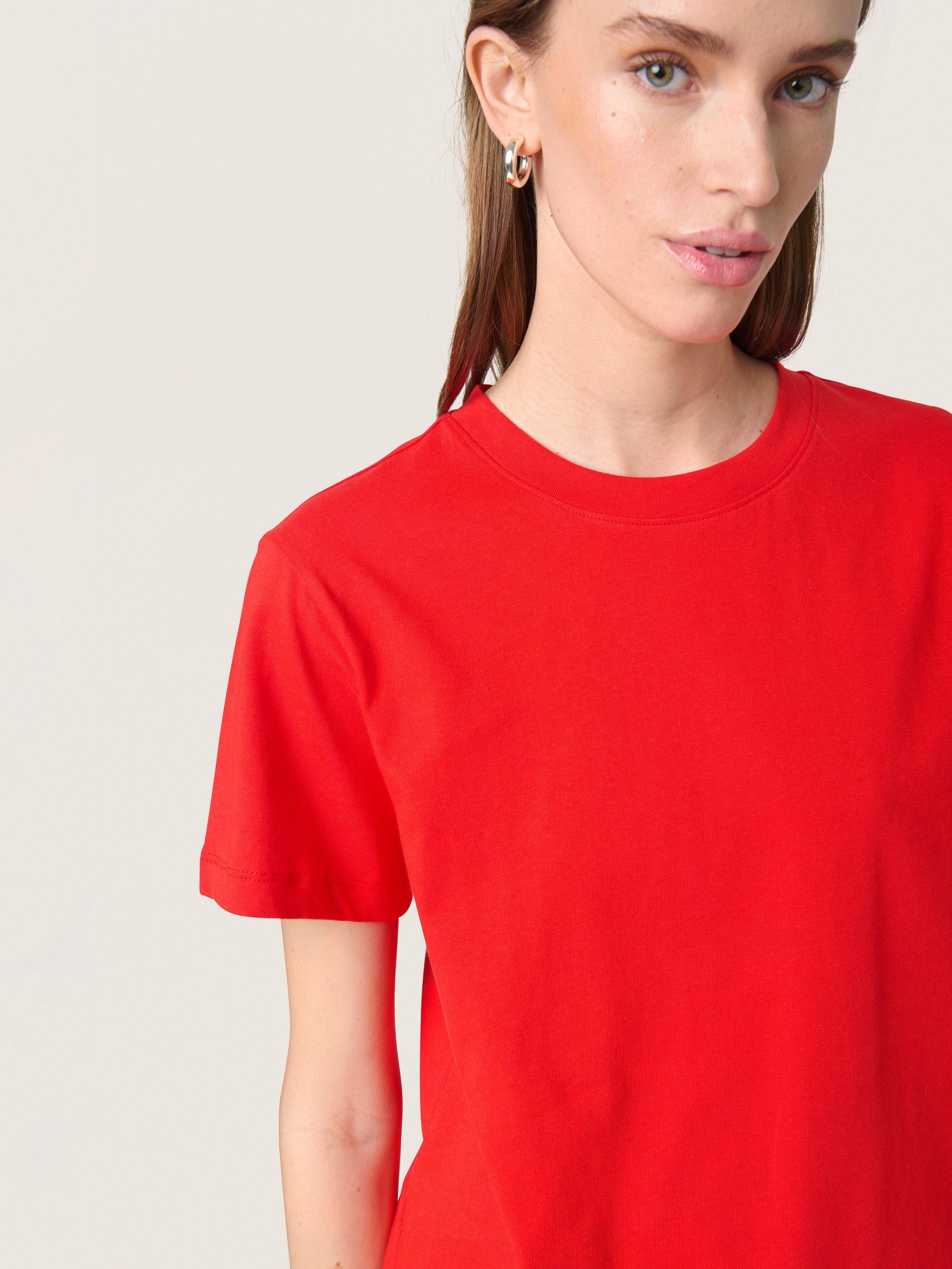 Product image 4 of 6, which shows Soaked In Luxury Jina Short Sleeve T-Shirt, Goji Berry, XS