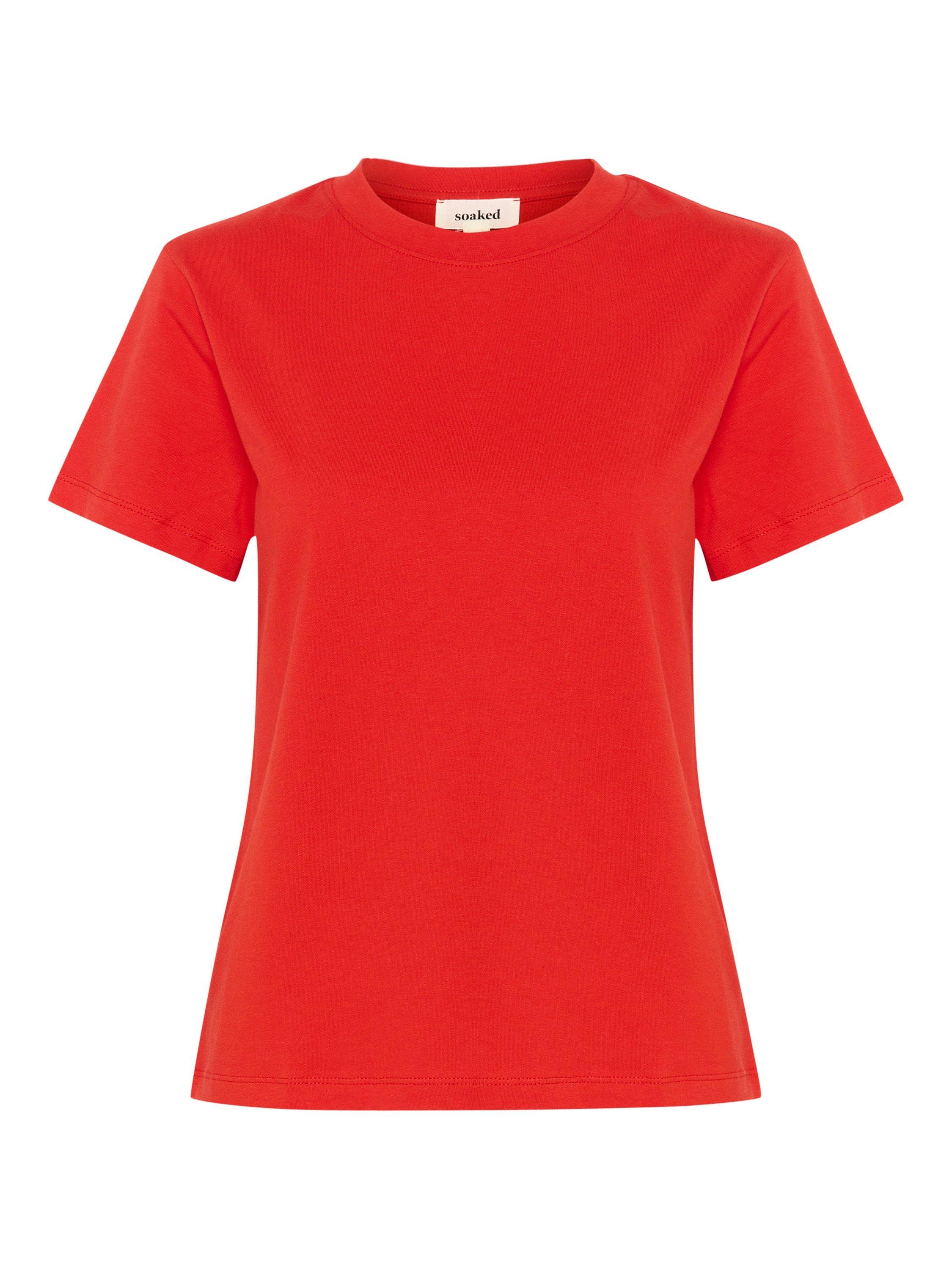 Product image 5 of 6, which shows Soaked In Luxury Jina Short Sleeve T-Shirt, Goji Berry, XS