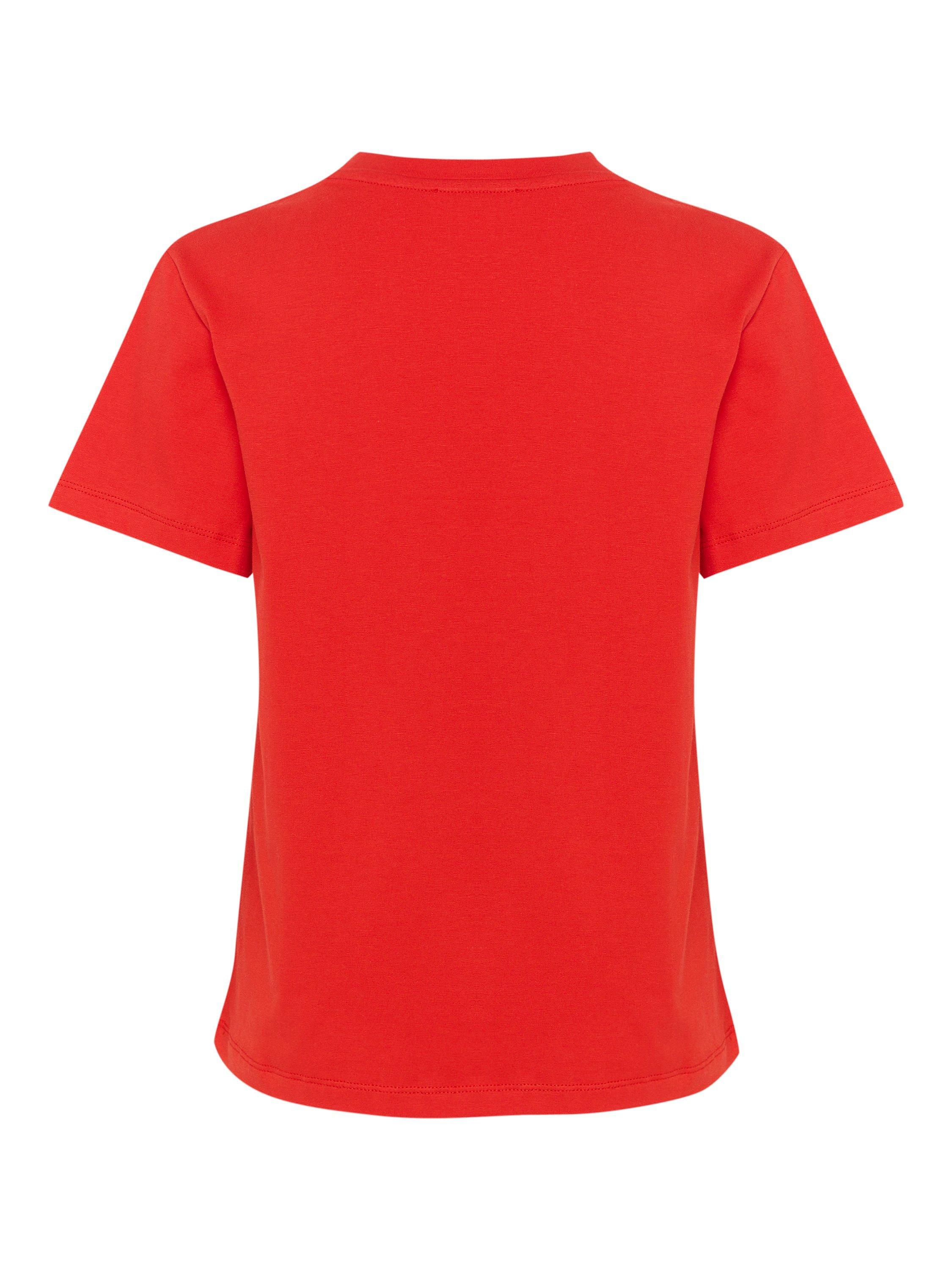 Product image 6 of 6, which shows Soaked In Luxury Jina Short Sleeve T-Shirt, Goji Berry, XS