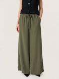 Soaked In Luxury Shirley Drawstring Waist Wide Leg Trousers, Grape Leaf