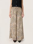 Soaked In Luxury Shirley Wide Leopard Printed Trousers, Brown/Multi