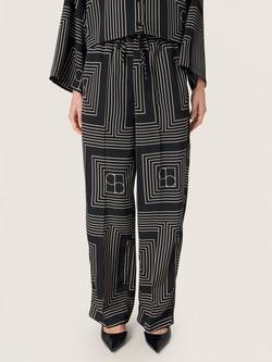 Soaked In Luxury Topaz Faustina Trousers, Black/Multi, Black/Multi