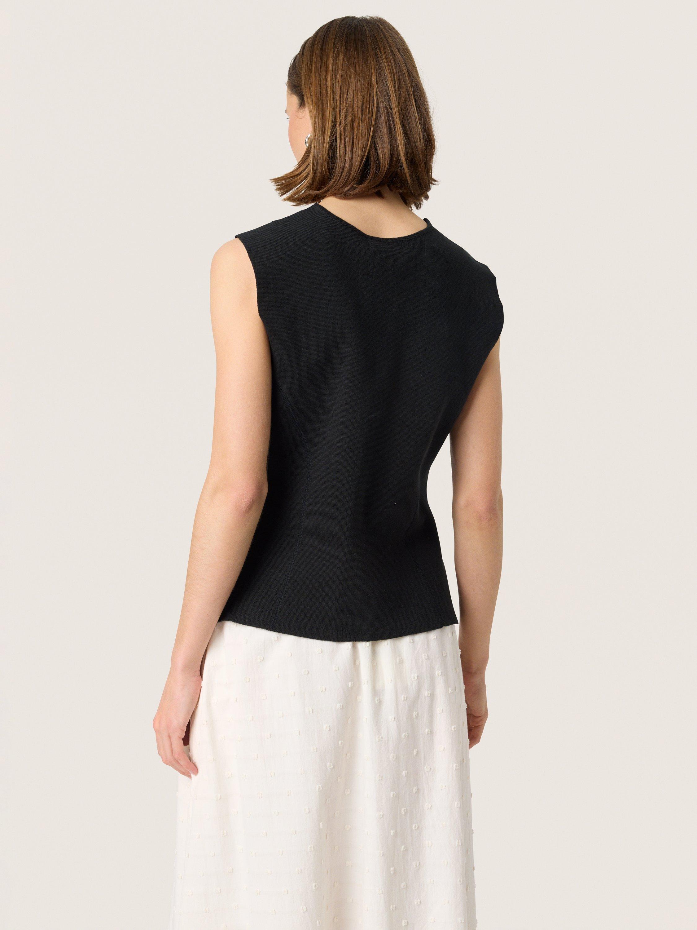 Product image 2 of 6, which shows Soaked In Luxury Haven Cotton Waistcoat, Black, XS