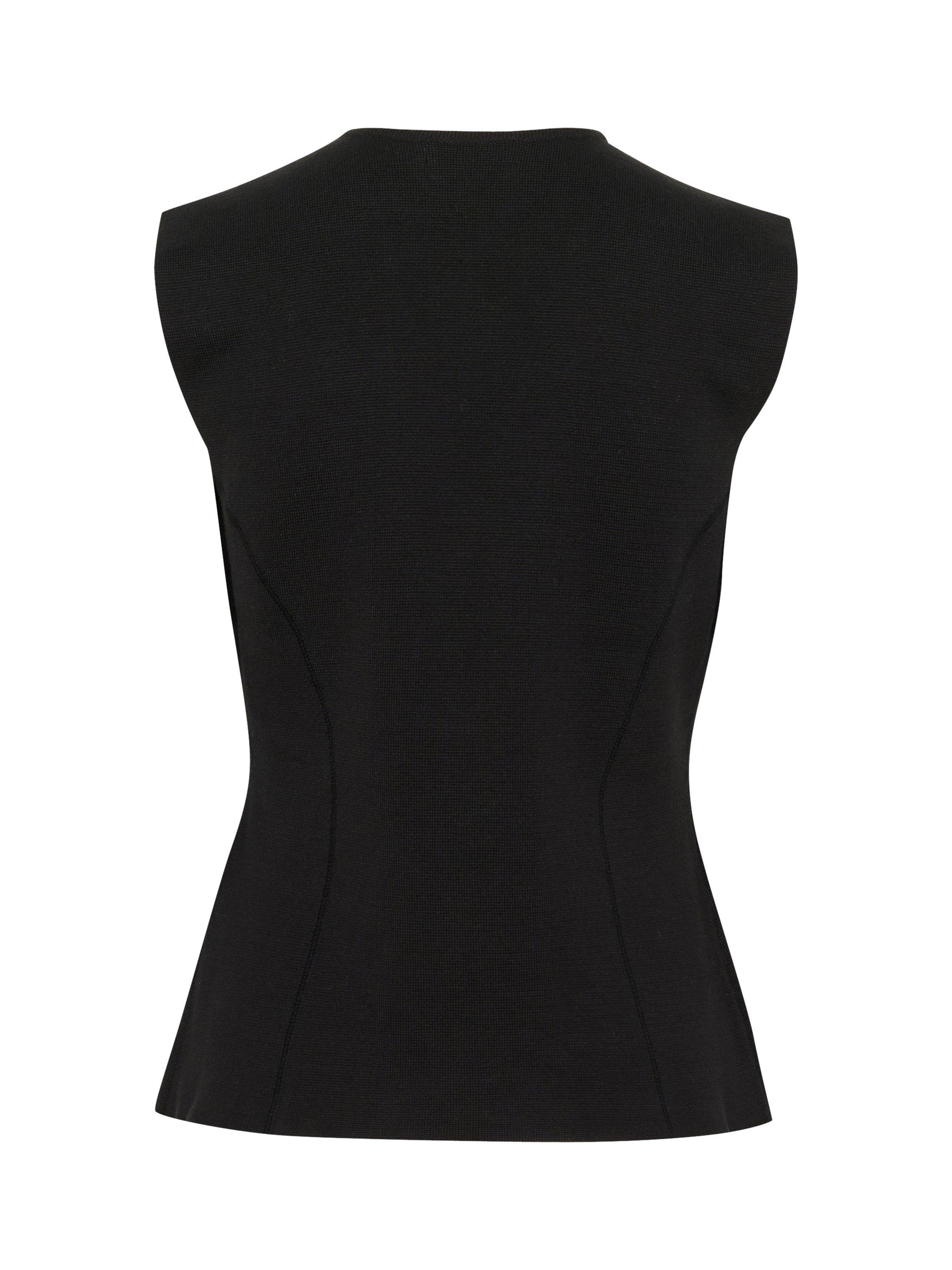 Product image 6 of 6, which shows Soaked In Luxury Haven Cotton Waistcoat, Black, XS