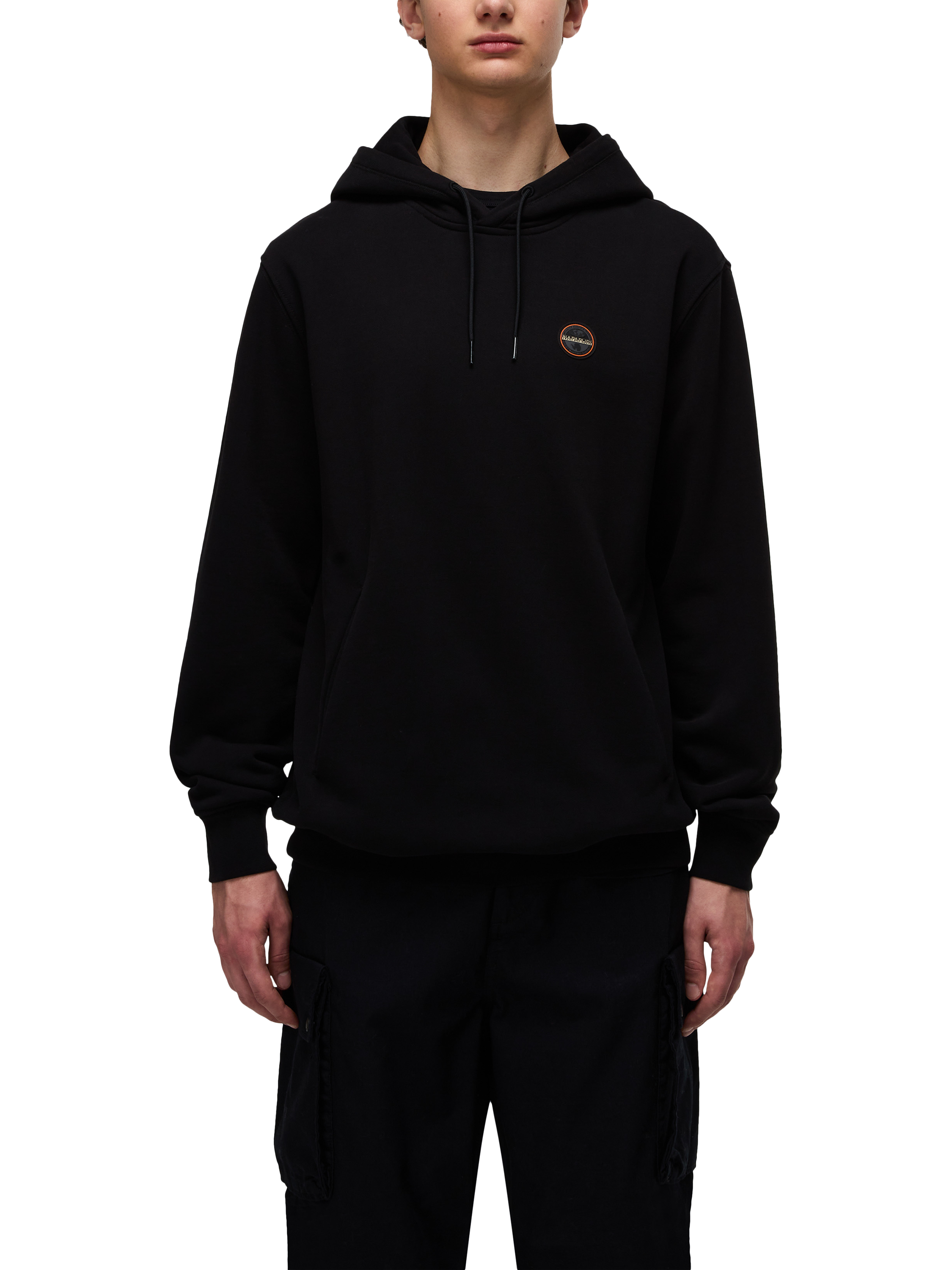 Product image 1 of 6, which shows Napapijri Logo Badge Hoodie, Black Beauty, S
