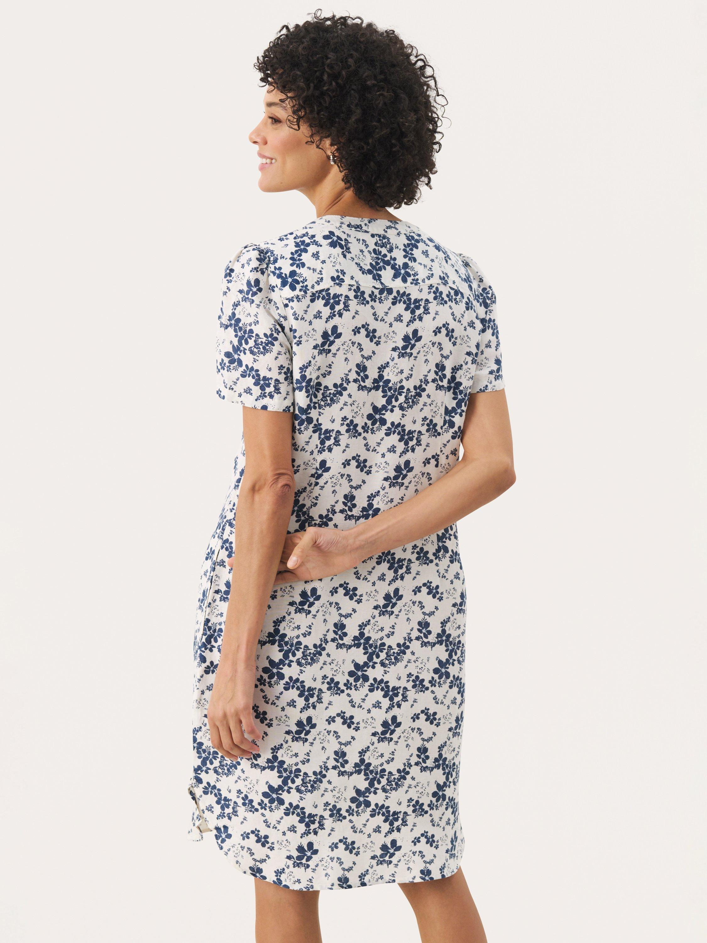 Product image 2 of 6, which shows Part Two Aminase Floral Linen Blend Tunic Dress, Blue/Multi, 8
