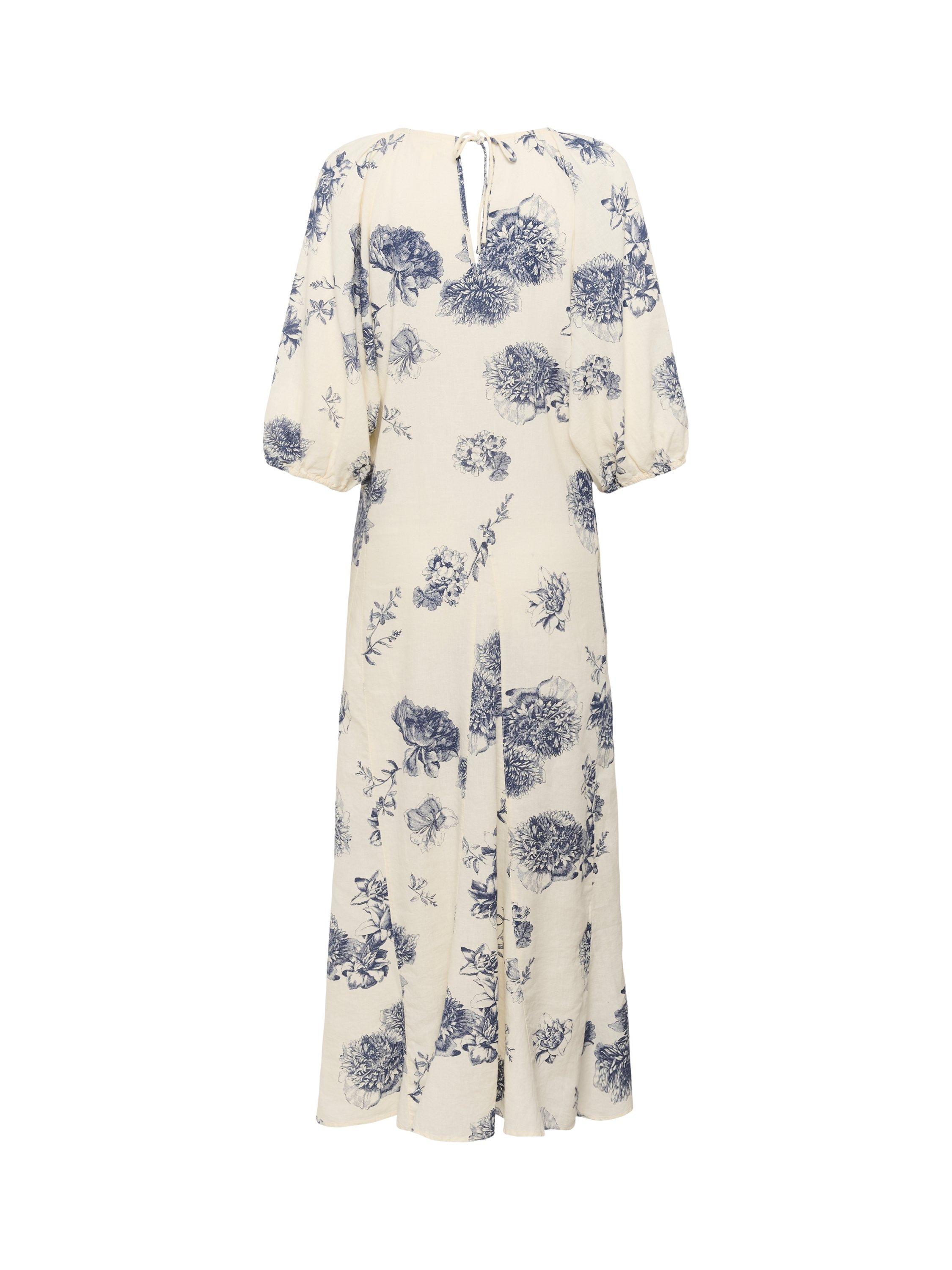Product image 6 of 6, which shows Part Two Ruthys Floral Linen Blend Midi Dress, Natural/Multi, 8
