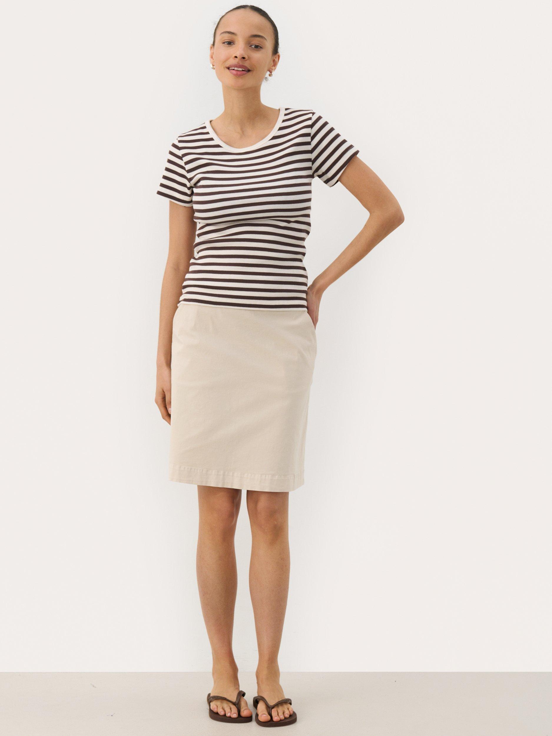 Product image 3 of 6, which shows Part Two Rochelle Stripe T-Shirt, Brown/Multi, XS