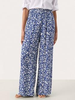 Part Two Alfies Abstract Wide Leg Trousers, Blue/Multi