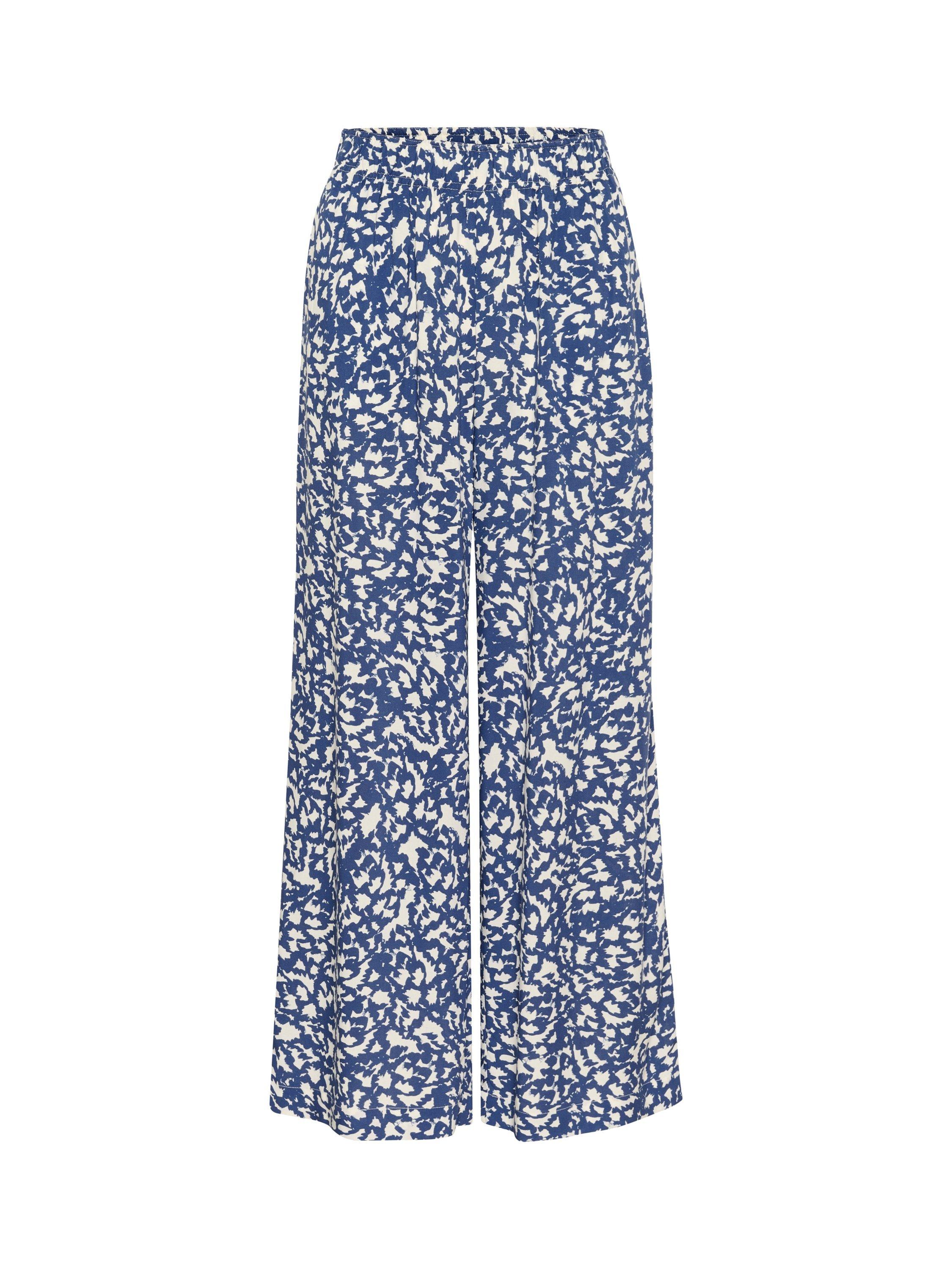 Product image 5 of 6, which shows Part Two Alfies Abstract Wide Leg Trousers, Blue/Multi, 10