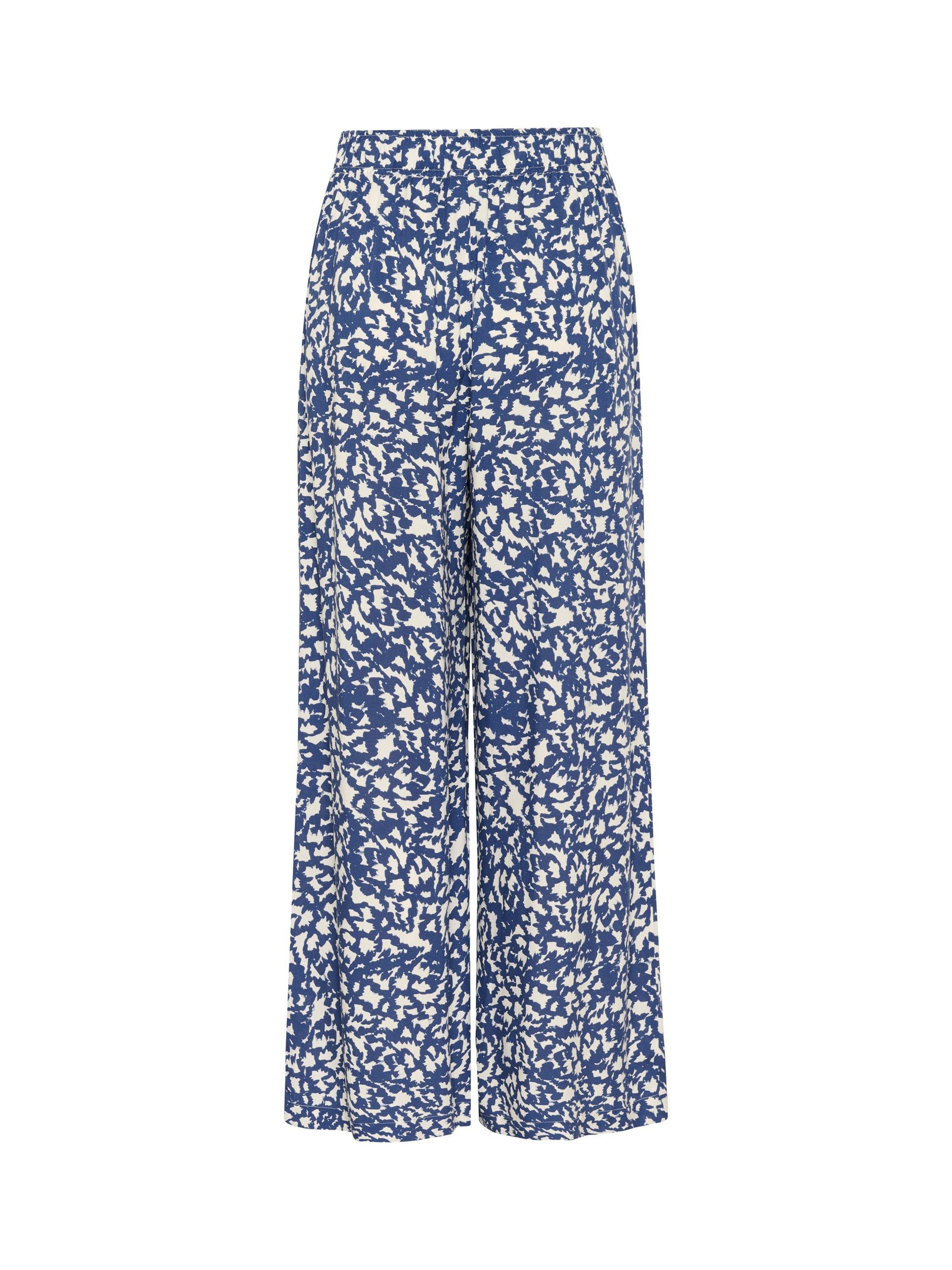 Product image 6 of 6, which shows Part Two Alfies Abstract Wide Leg Trousers, Blue/Multi, 10