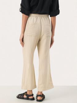 Part Two Eniolas Linen Blend Cropped Wide Leg Trousers - view 2, Beige