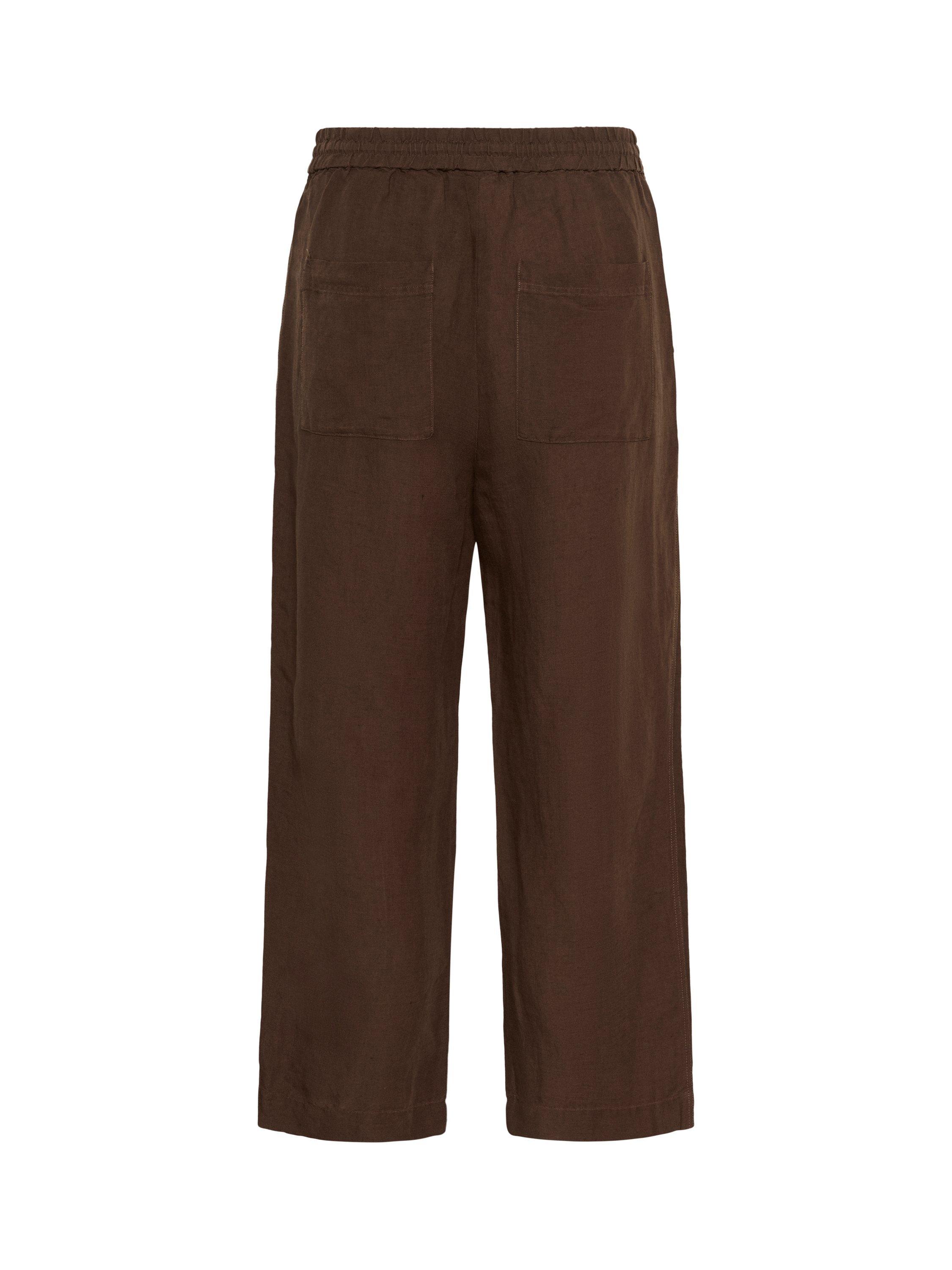 Product image 6 of 6, which shows Part Two Eniolas Linen Blend Cropped Wide Leg Trousers, Mid Brown, 8