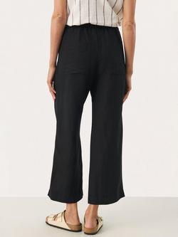 Part Two Eniolas Linen Blend Cropped Wide Leg Trousers - view 2, Black