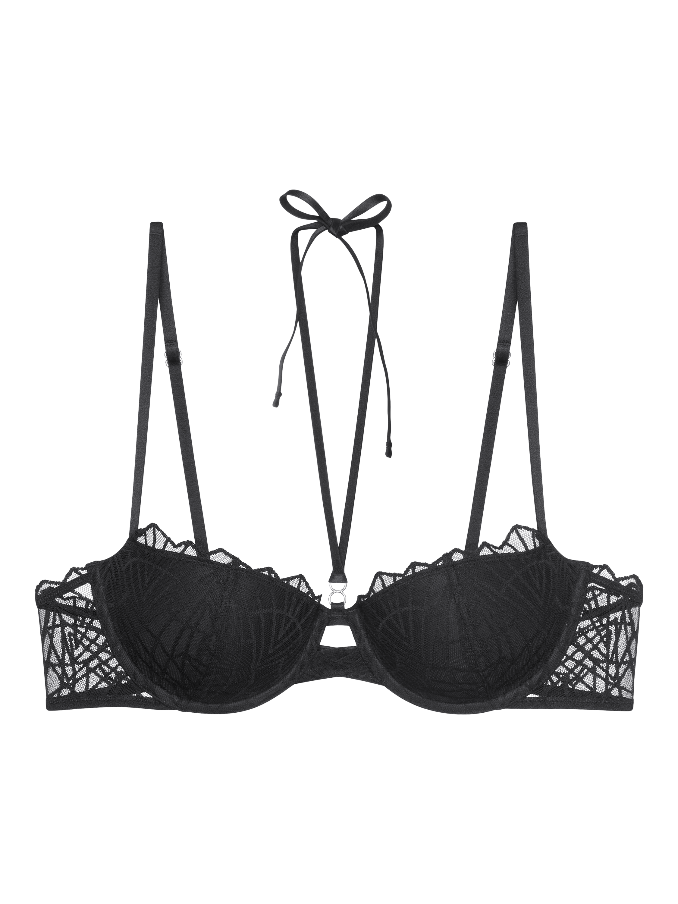 Product image 6 of 6, which shows Triumph Night Vegas Underwired Padded Balconette Bra, Black, 32B