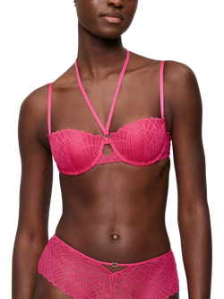 Triumph Night Vegas Underwired Padded Balconette Bra, Flashy Pink