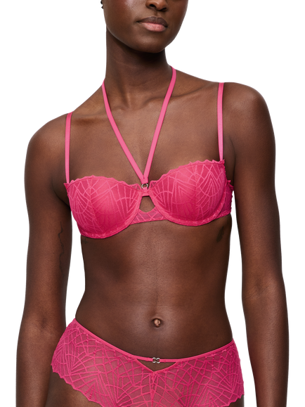 Triumph Night Vegas Underwired Padded Balconette Bra, Flashy Pink