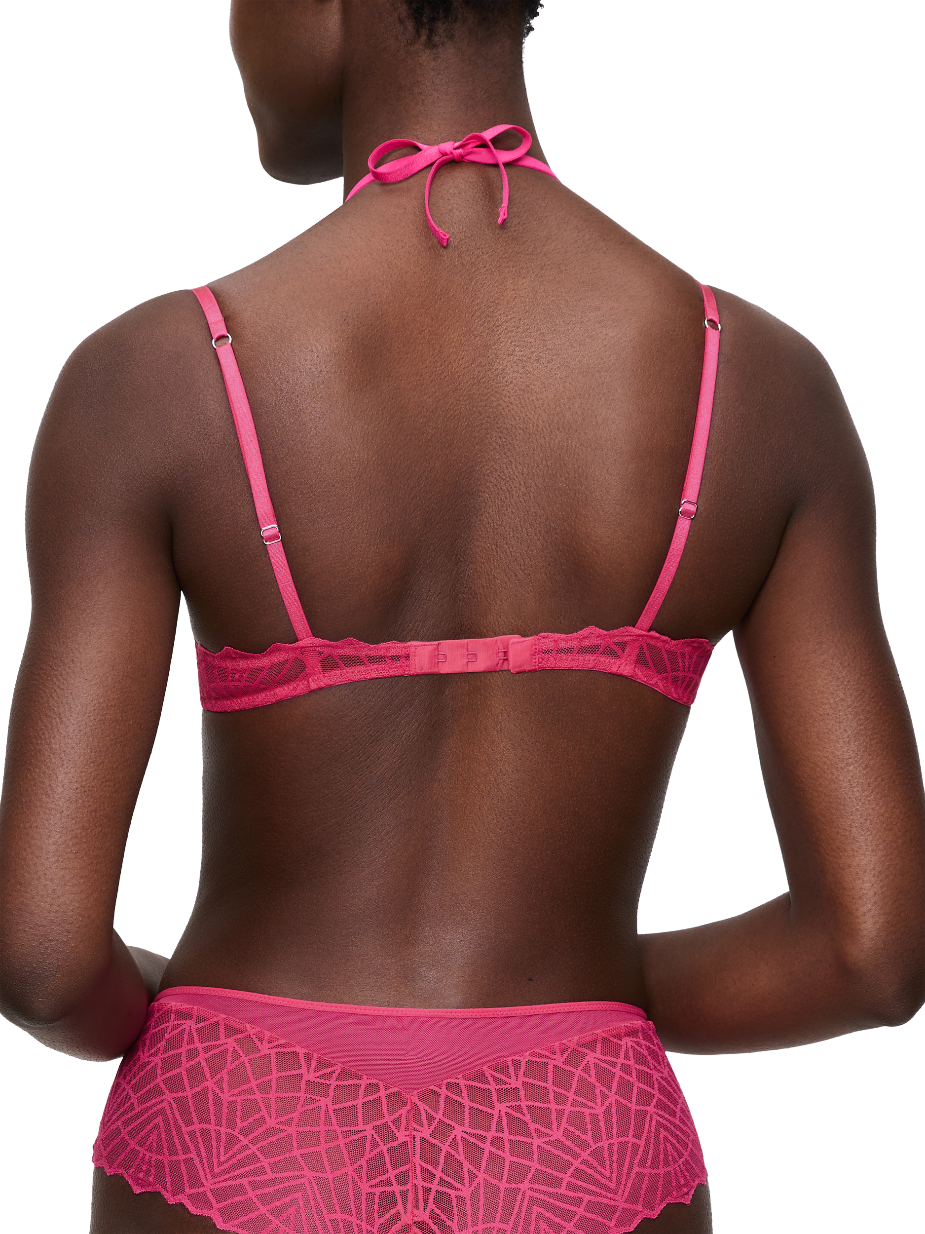 Product image 2 of 6, which shows Triumph Night Vegas Underwired Padded Balconette Bra, Flashy Pink, 32C