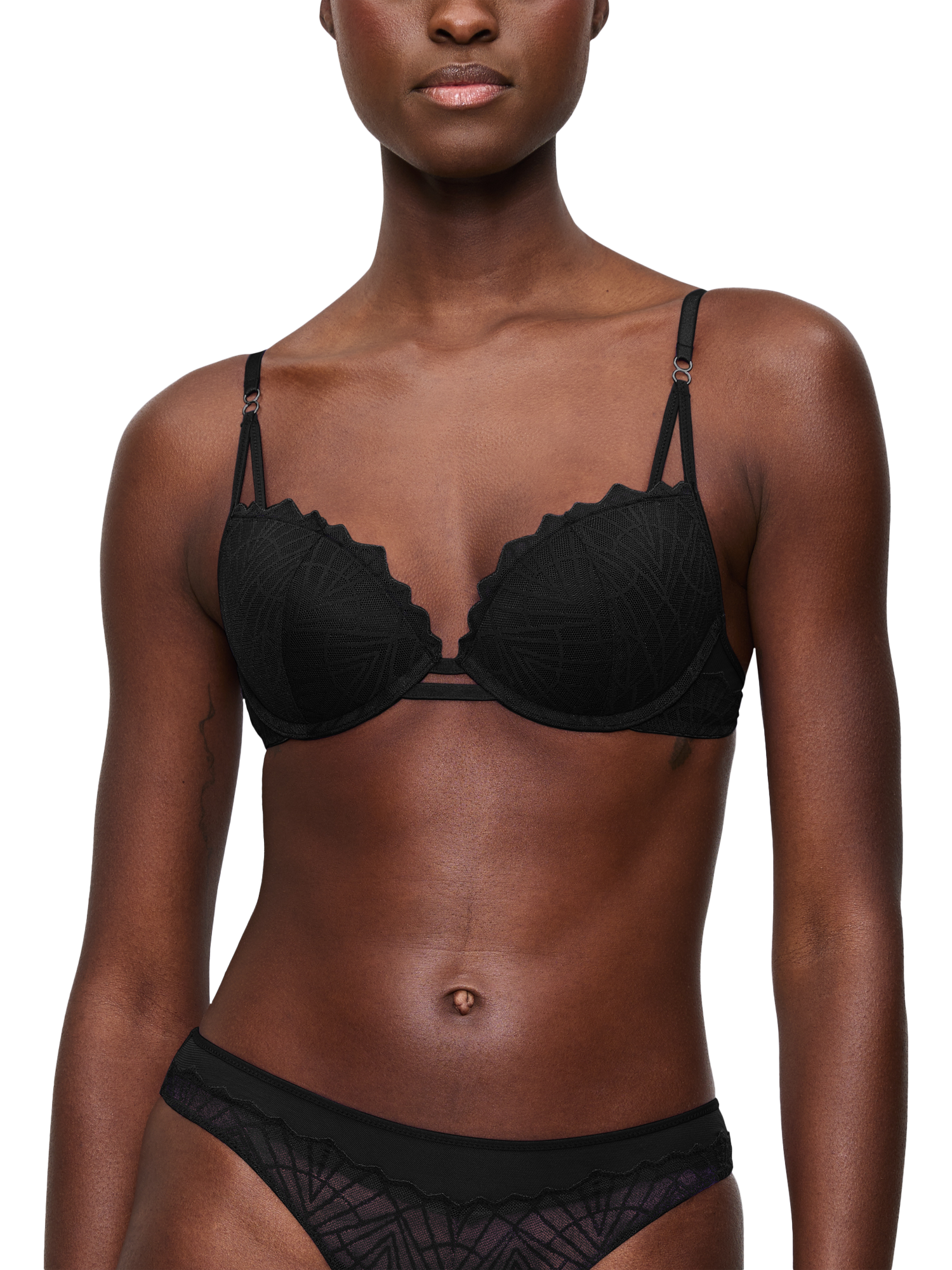 Product image 1 of 5, which shows Triumph That Night in Vegas Push-Up Bra, Black, 34A