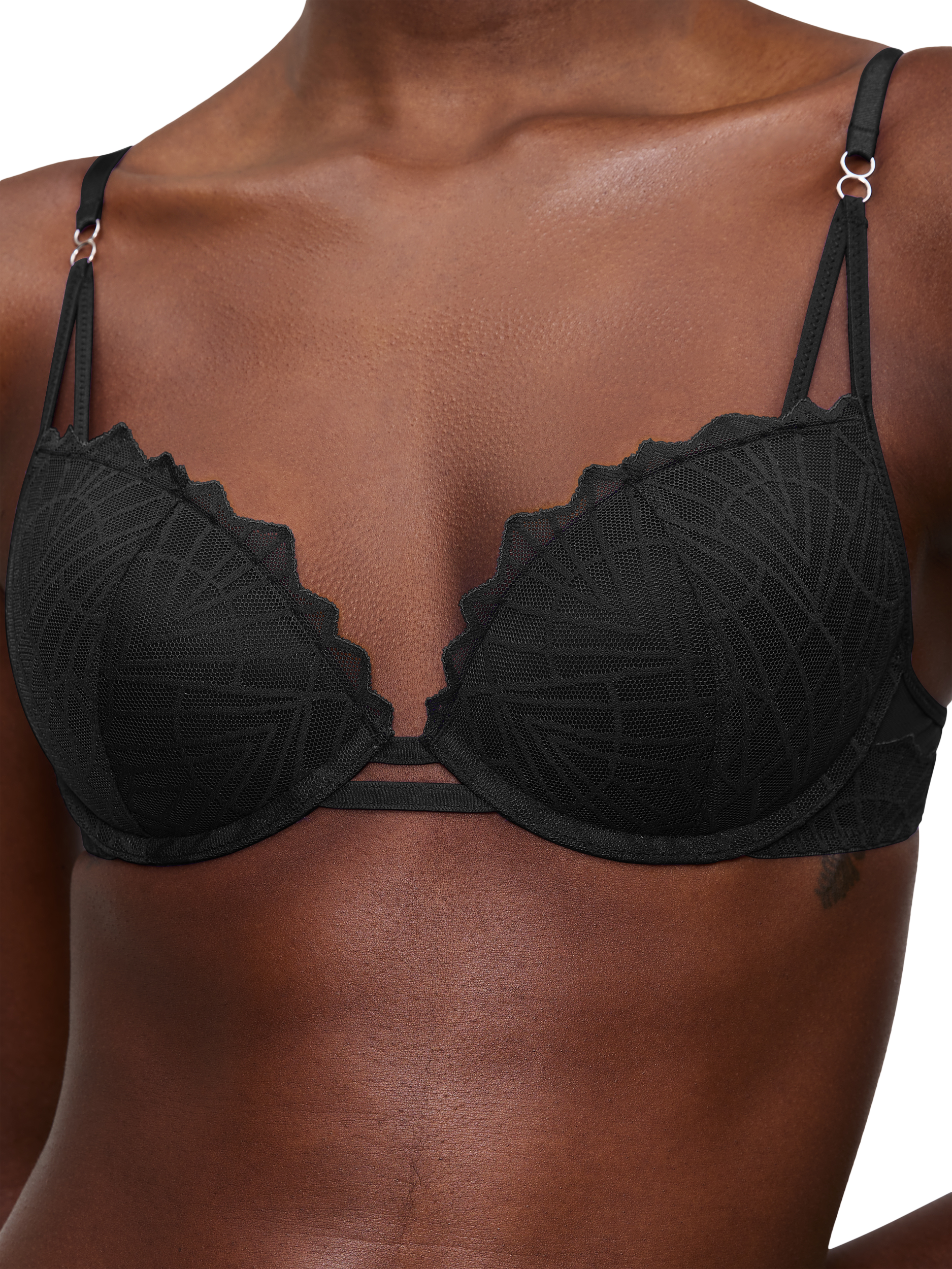Product image 3 of 5, which shows Triumph That Night in Vegas Push-Up Bra, Black, 34A