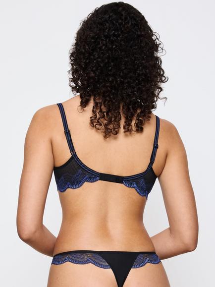 Triumph Comfort Glam Lace Underwired Balconette Bra - view 2, Black