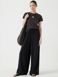 HUSH Petunia Linen Blend Trousers, Washed Black