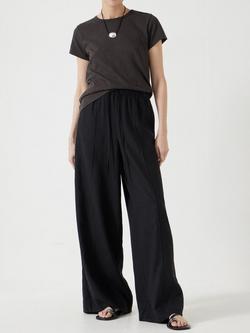 HUSH Linen Blend Petunia Wide Leg Trousers - view 2, Washed Black