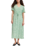 ICHI Vera Floral Midi Dress, Pine Green