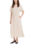 ICHI Vera Floral Midi Dress, Pink/Multi
