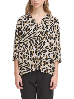 ICHI Marrakech Animal Print Shirt, Caribou/Multi, Caribou/Multi