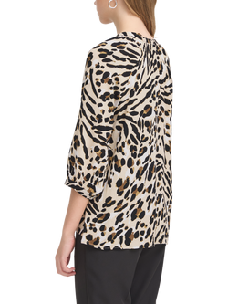 ICHI Marrakech Animal Print Shirt, Caribou/Multi - view 2, Caribou/Multi