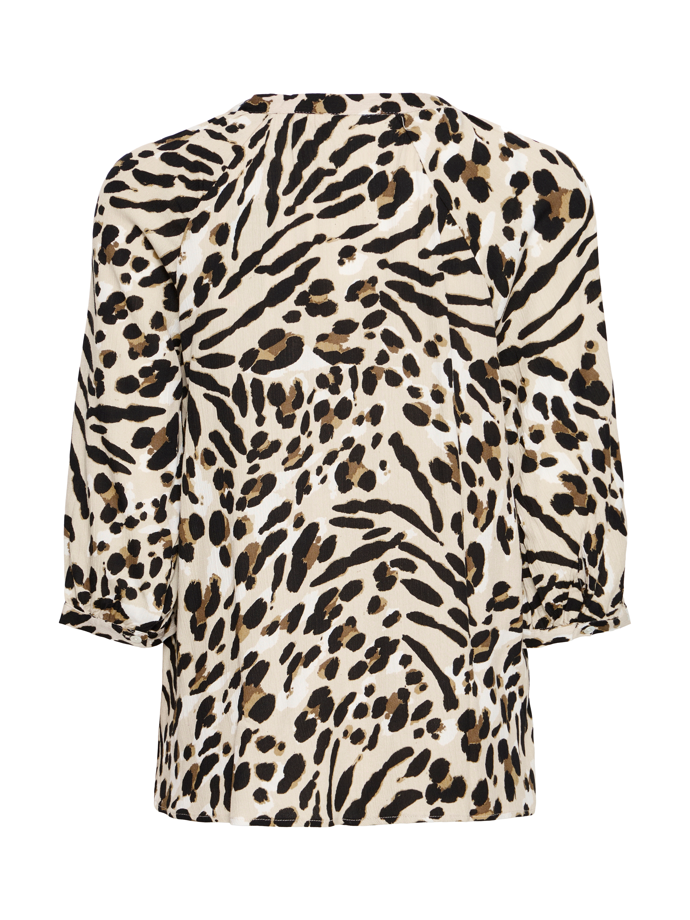 Product image 6 of 7, which shows ICHI Marrakech Animal Print Shirt, Caribou/Multi, XS