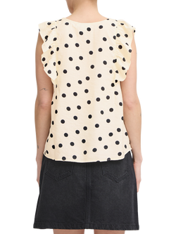 ICHI Tadita Polka Dot Top, Birch/Multi - view 2, Birch/Multi