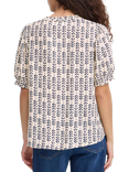 ICHI Vera Ikat Stripe Top, Birchmulti