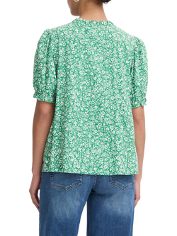 ICHI Vera Floral Top, Pine Green/Multi - view 2, Pine Green/Multi