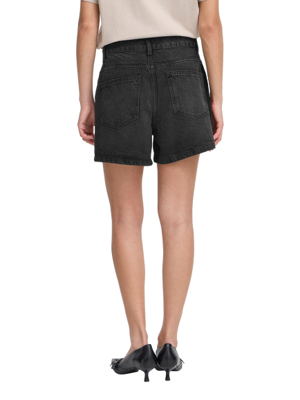 ICHI Haveny Denim Shorts, Washed Black - view 2, Washed Black