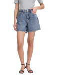 ICHI Aveny High Waist Denim Shorts, Medium Blue