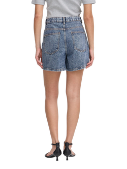 ICHI Aveny High Waist Denim Shorts, Medium Blue - view 2, Medium Blue