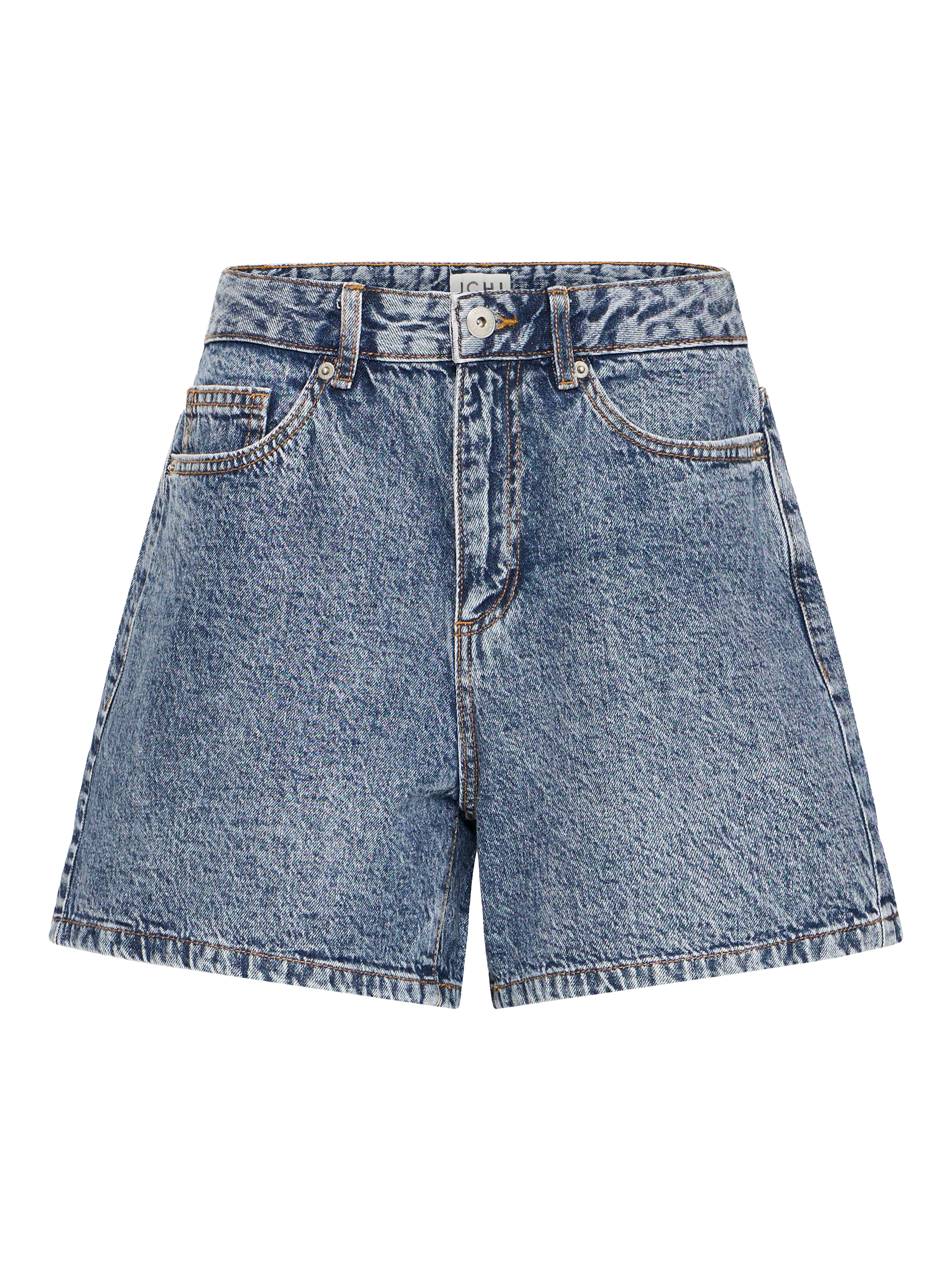 Product image 5 of 7, which shows ICHI Aveny High Waist Denim Shorts, Medium Blue, 8