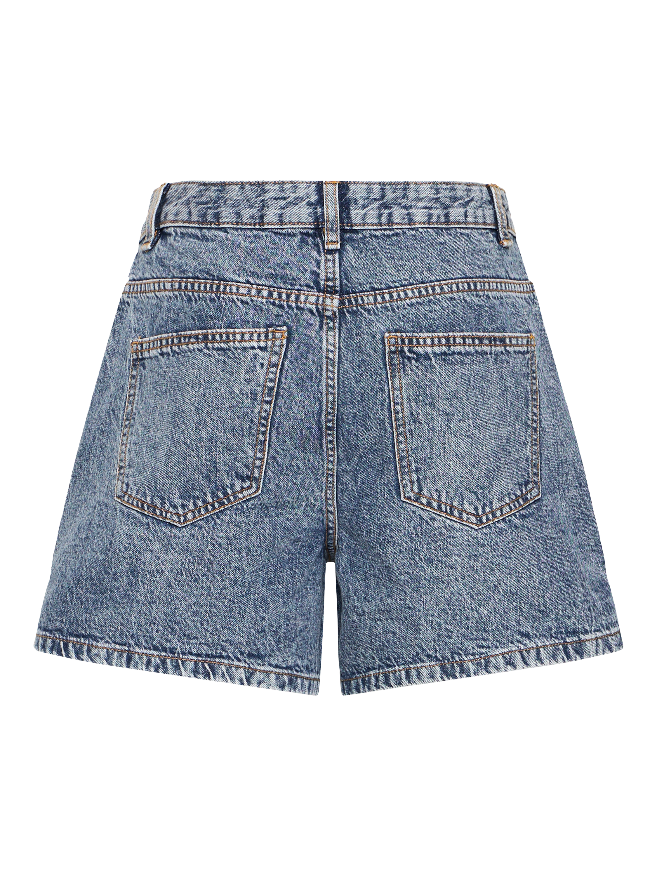 Product image 6 of 7, which shows ICHI Aveny High Waist Denim Shorts, Medium Blue, 8