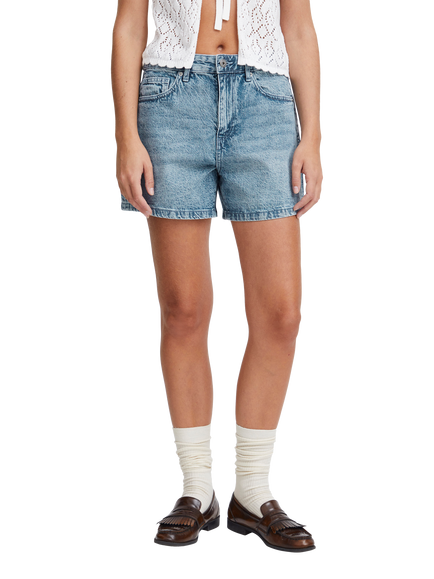 ICHI Haveny Denim Shorts, Washed Light Blue, Washed Light Blue