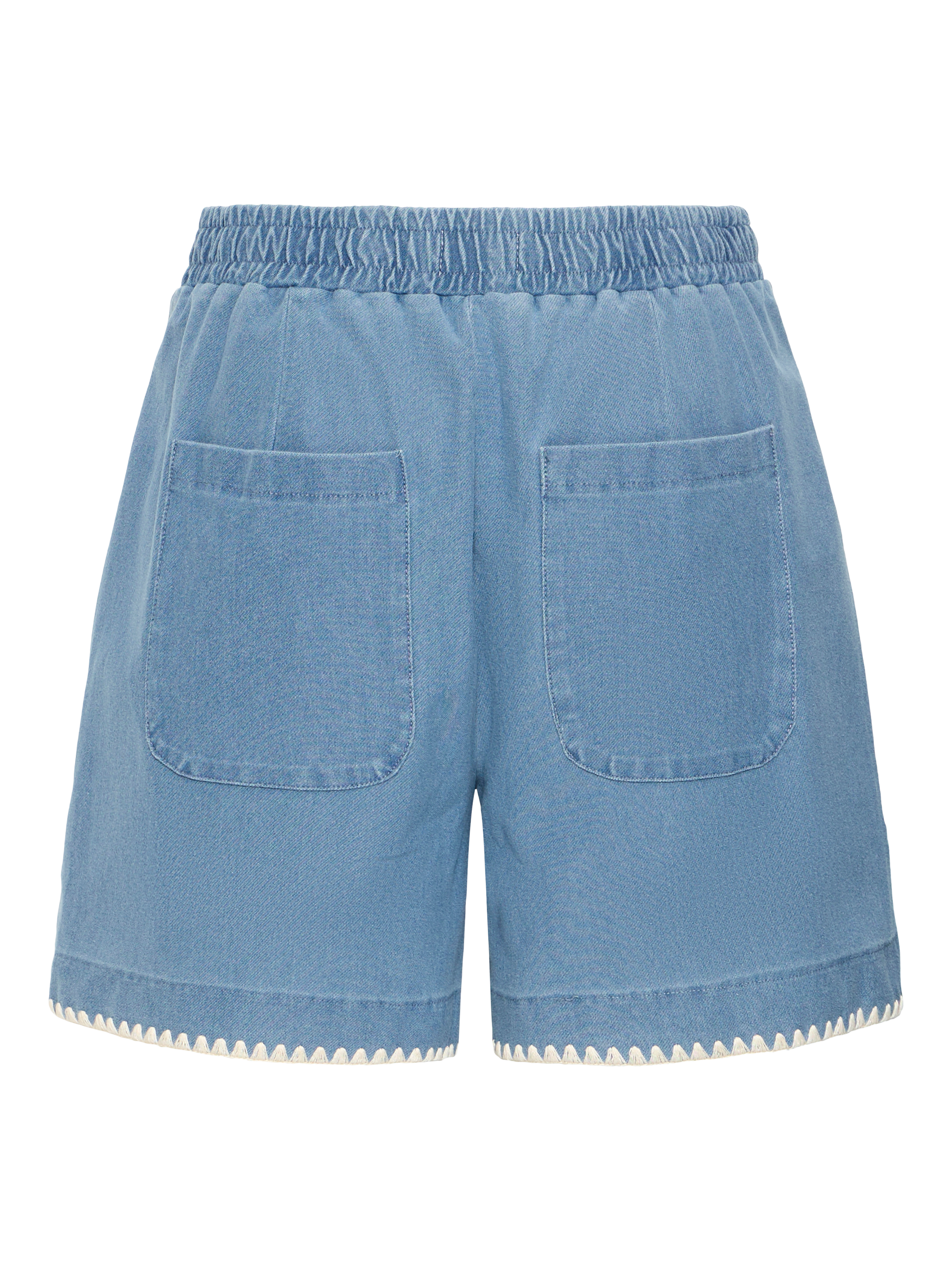 Product image 6 of 7, which shows ICHI Kate Denim Shorts, Light Blue, XS