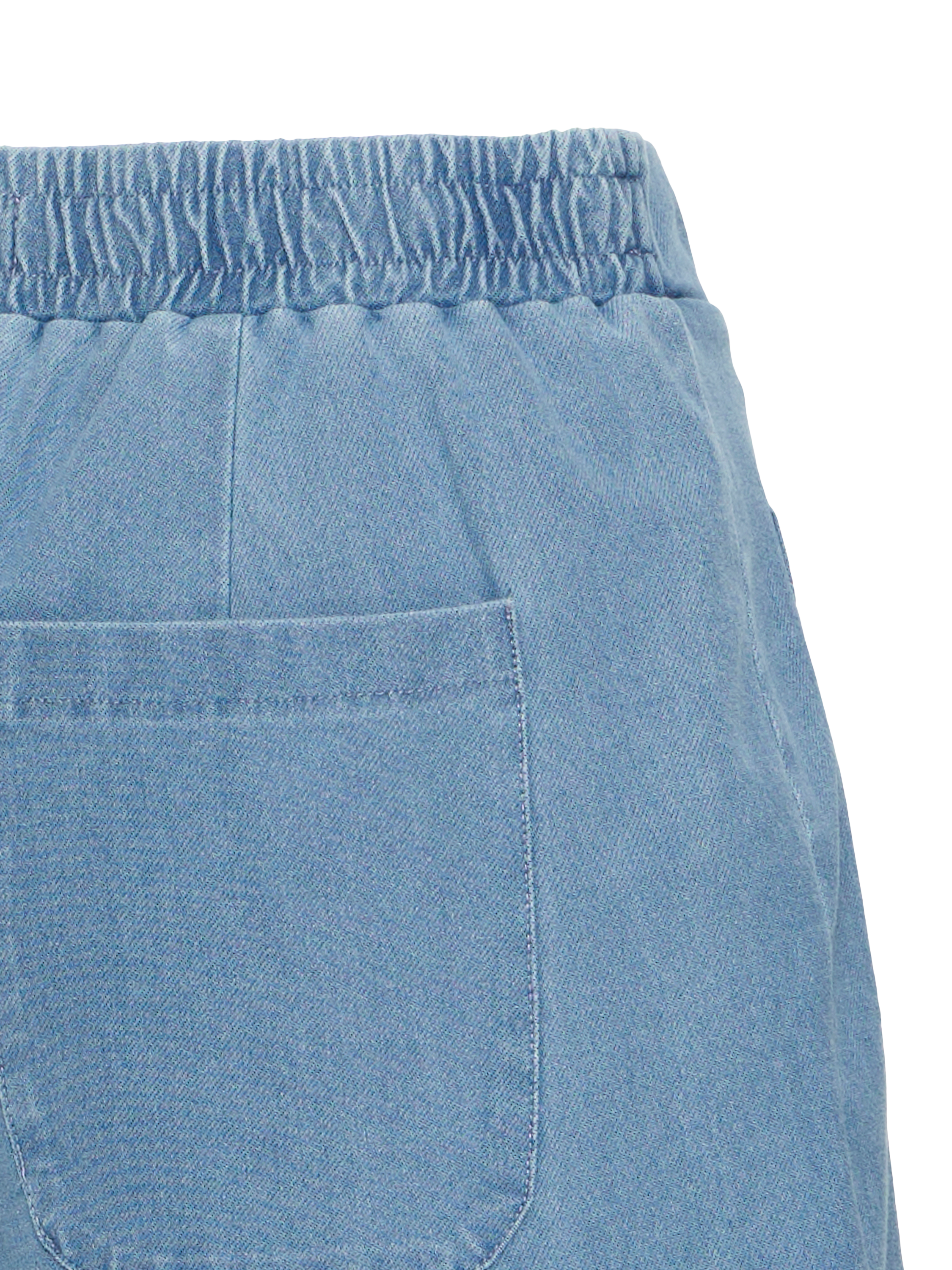 Product image 7 of 7, which shows ICHI Kate Denim Shorts, Light Blue, XS