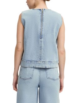 ICHI Armios Denim Shell Top, Light Blue Washed - view 2, Light Blue Washed