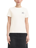 ICHI Camino Crew Neck Starfish T-Shirt, Cloud/Black