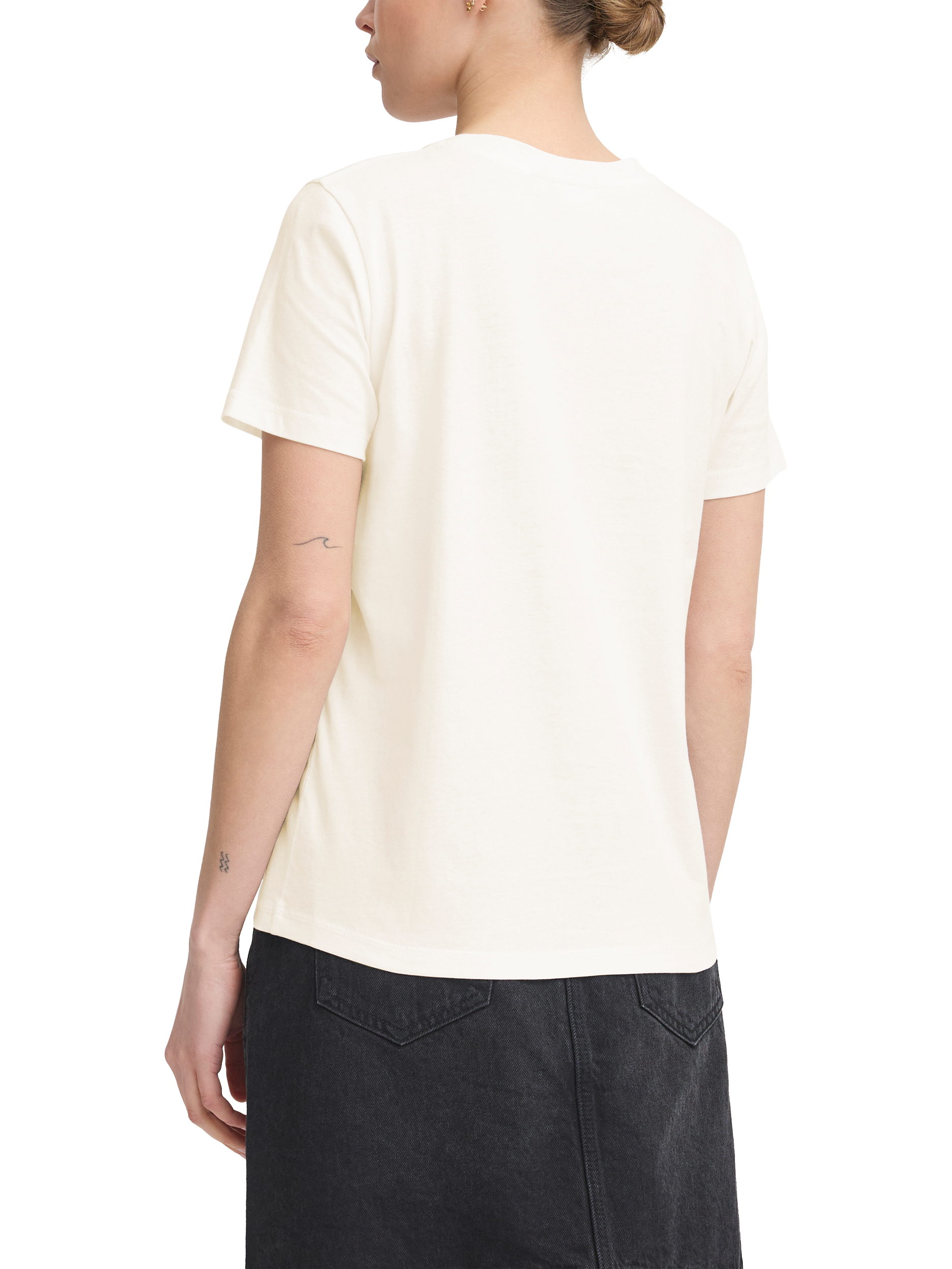 Product image 2 of 7, which shows ICHI Camino Crew Neck Starfish T-Shirt, Cloud/Black, XS
