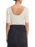 ICHI Debby Polka Dot Top, Birch/Multi