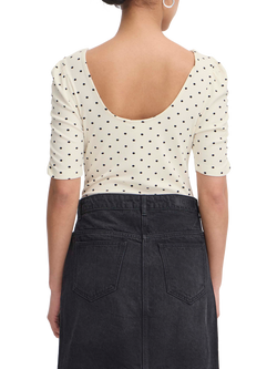 ICHI Debby Polka Dot Top, Birch/Multi - view 2, Birch/Multi