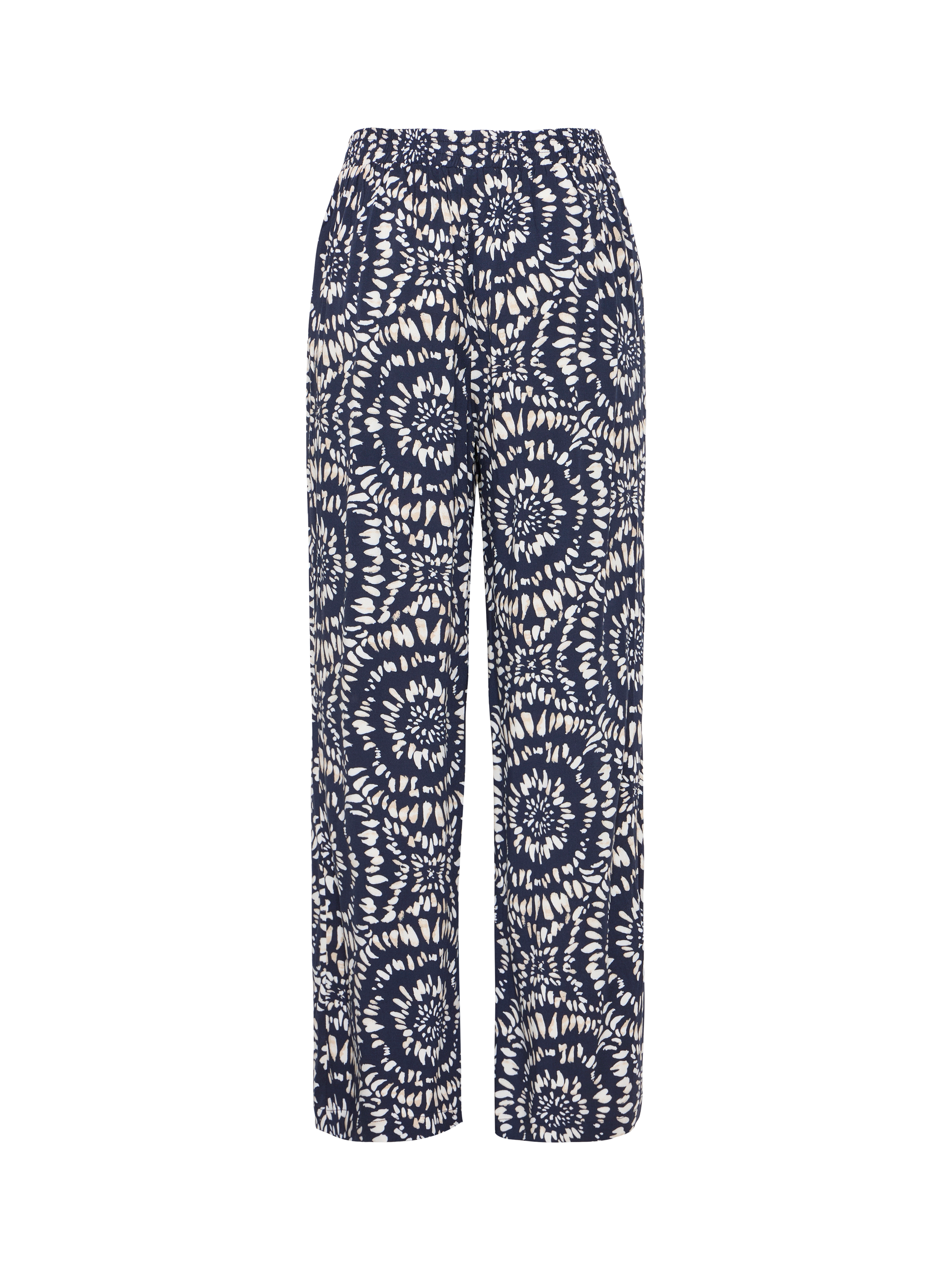 Product image 6 of 7, which shows ICHI Haya Ikat Circle Trousers, Total Eclipse, 8